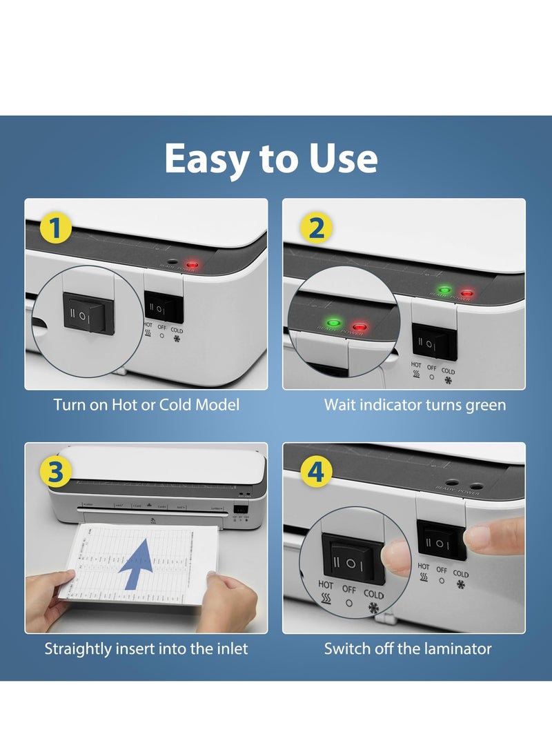 KASTWAVE - Laminator Machine, 11-in-1 Thermal Laminator with 36 Laminating Sheets, A4/Letter Size, 2 Temperature Modes, Built-in Paper Trimmer for Office, School, Business, Home - Image 1