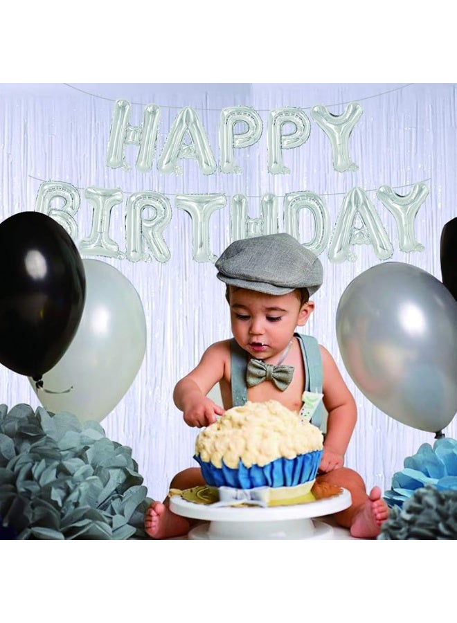 TONIFUL 3Pcs White Door Streamers,White Photo Booth Backdrop Metallic Streamers White Foil Fringe Curtains for Birthday,Christmas,New Year,Bachelorette,Disco Party Streamers Decor(9.9ft x 6.6ft) - Image 1