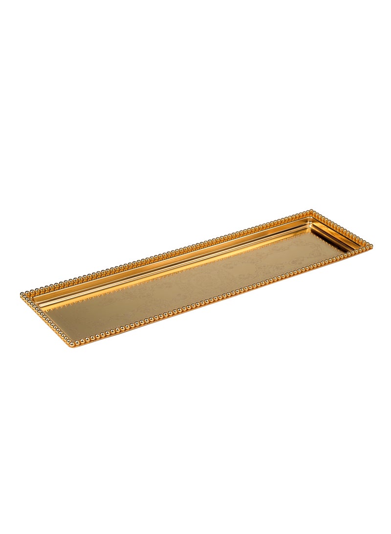 ZOLTEN SILVERPLATED LARGE SIZE RECTANGLE TRAY GOLD COLOUR 80X17 CM  - Image 1