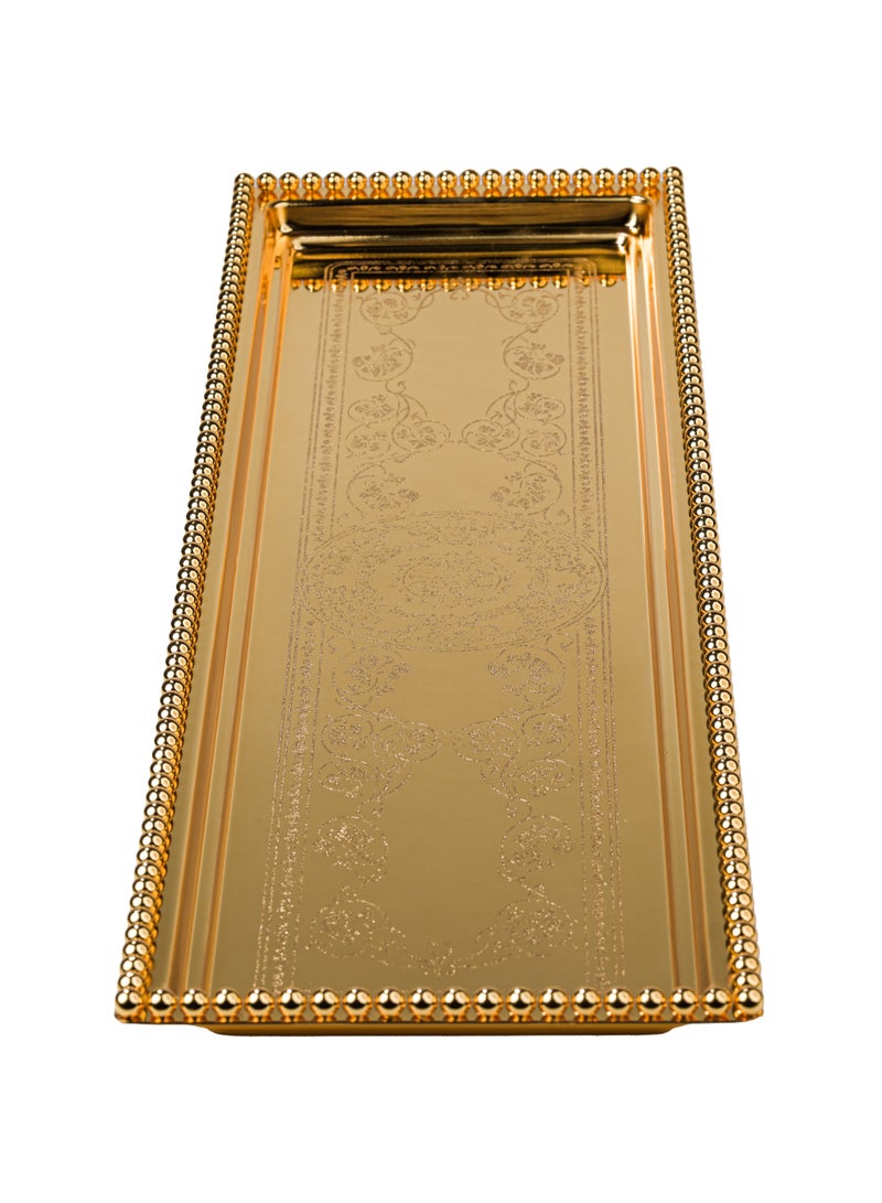 ZOLTEN SILVERPLATED LARGE SIZE RECTANGLE TRAY GOLD COLOUR 80X17 CM  - Image 2