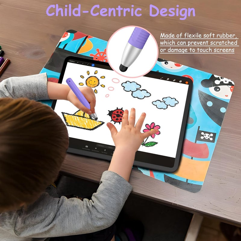 Demark Kid-Friendly Stylus Pens for Touch Screen, Tablet Stylus Pen Compatible with iPad/Fire/Kindle/iPhone/Android All Tablets and Phones (Purple) - Image 2