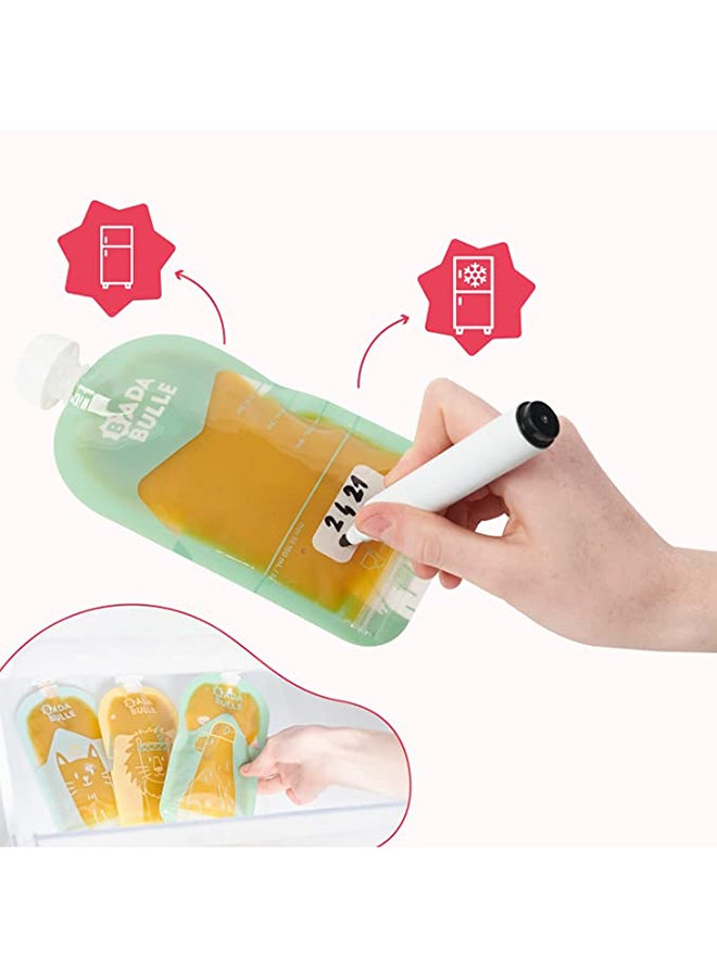 Badabulle 15-Pieces Reusable Food Storage Pouches- Multicolored, 150Ml - Image 4