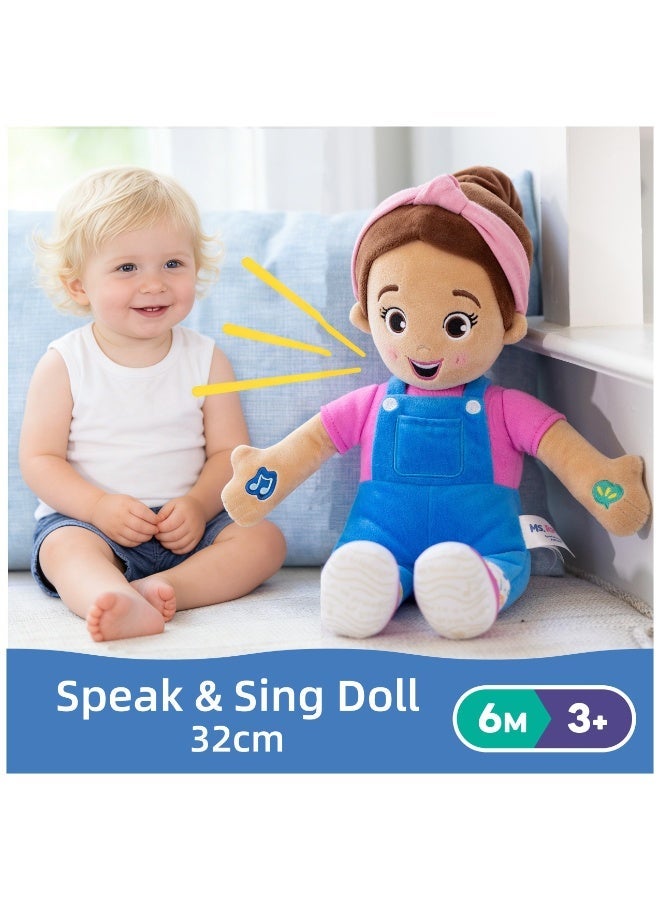 XICEN Speak & Sing Doll, 32cm Plush Toy with 4 Songs & 9+ Phrases, Interactive Toy Speaking Plush Toy Gifts for Toddlers Ages 6 Months to 3+ - Image 2