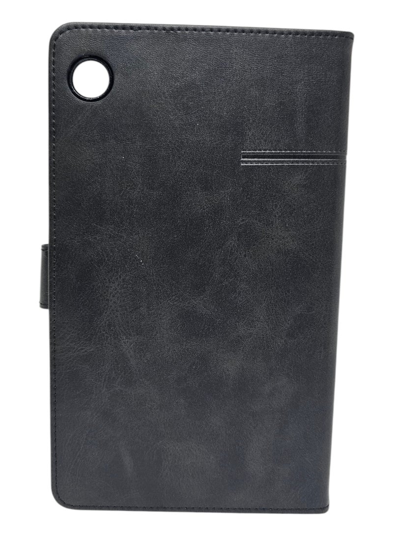 Leather Flip Case Standable Protective Cover For Samsung Galaxy Tab A9 - Black - Image 2