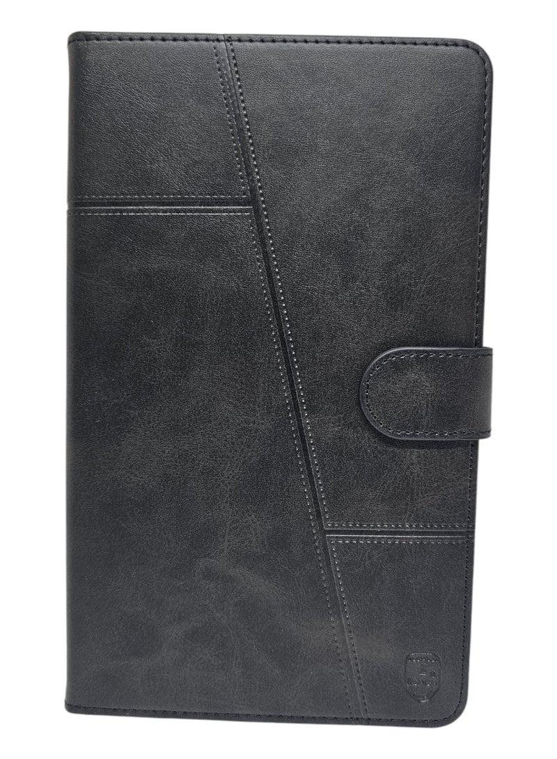 Leather Flip Case Standable Protective Cover For Samsung Galaxy Tab A9 - Black - Image 1
