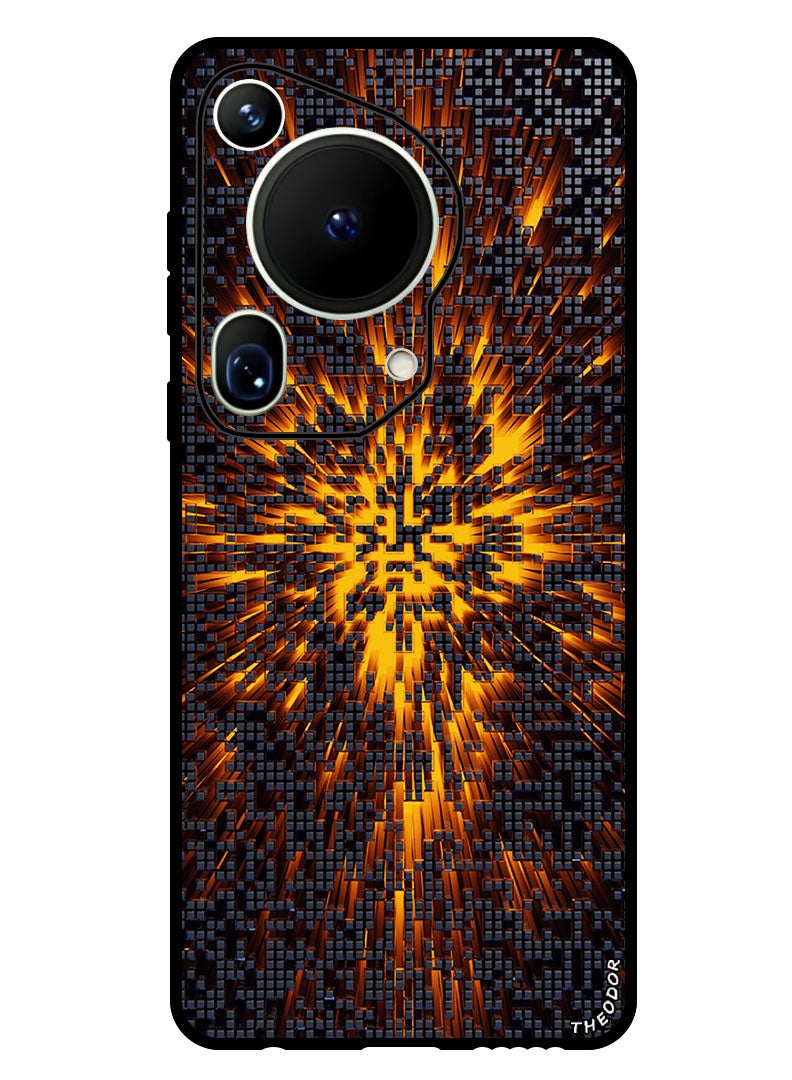 Theodor Protective Case Anti Scratch Shock Proof Bumper Cover For Huawei Pura 70 Ultra squares_structure_glow - Image 1