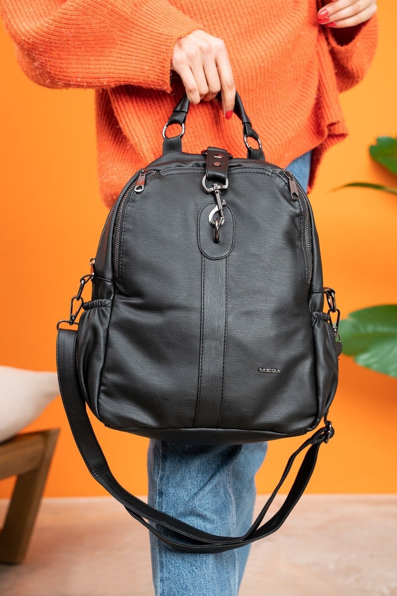 Çanta Trend Bag Trend Washed Leather Women's Hand Shoulder and Backpack Bag  - Image 1