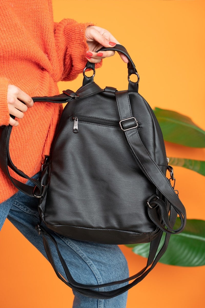Çanta Trend Bag Trend Washed Leather Women's Hand Shoulder and Backpack Bag  - Image 2