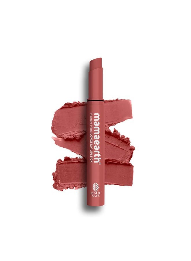 Mamaearth Mamaearth Moisture Matte Lipstick (01 - Carnation Nude) | Infused with Vitamin E | 12-Hour Long Stay & 8-Hour Moisture Lock | Cruelty-Free & Smudge-Proof | 0.07 Oz/2g  - Image 1
