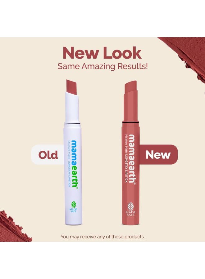 Mamaearth Mamaearth Moisture Matte Lipstick (01 - Carnation Nude) | Infused with Vitamin E | 12-Hour Long Stay & 8-Hour Moisture Lock | Cruelty-Free & Smudge-Proof | 0.07 Oz/2g  - Image 2