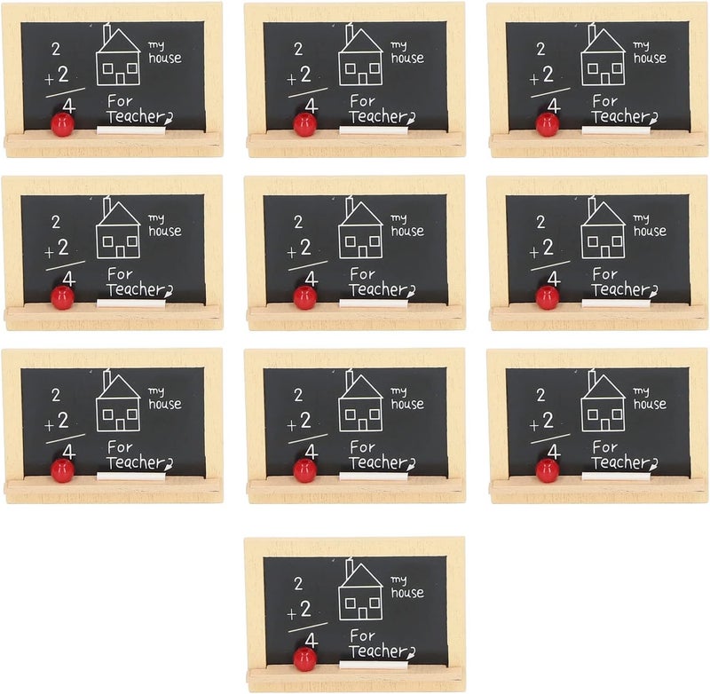 Premium Wooden Mini Chalkboard Set, 10-Piece, Pine Wood, 1:12 to 1:6 Scale, 1.4x1.8 Inch, for Dollhouse Restaurant Bar - Image 1