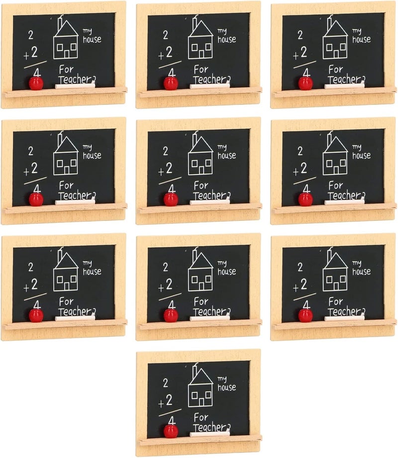 Premium Wooden Mini Chalkboard Set, 10-Piece, Pine Wood, 1:12 to 1:6 Scale, 1.4x1.8 Inch, for Dollhouse Restaurant Bar - Image 3