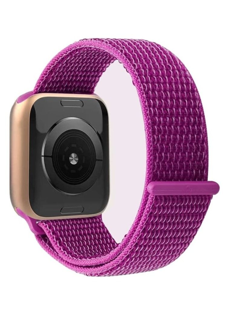 VITION سوار رياضي من النايلون لساعة Apple Watch مقاس 45 مم و44 مم و42 مم، حزام بديل ناعم لساعة iWatch Series 7 6 SE 5 4 3 2 1 باللون الأرجواني - Image 2