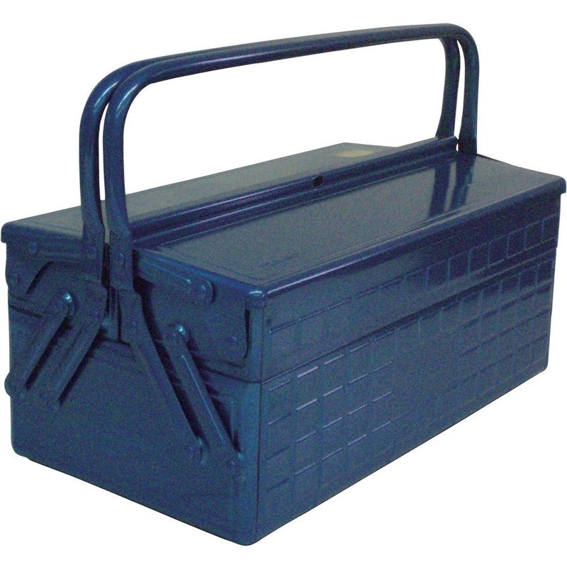 TRUSCO GL-410-B 2-Tier Tool Box, 16.2 x 8.7 x 11.4 inches (412 x 220 x 289 cm), Blue - Image 1