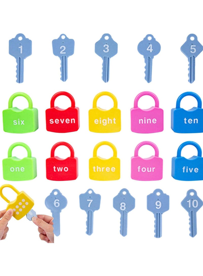 GGOOT Learning Key Lock Toys - Kids Matching Locks Game Toy With Keys Numbers - Preschool Learning Activities Lock And Key Toy, Montessori Counting And Matching Toy For Toddler  - Image 1
