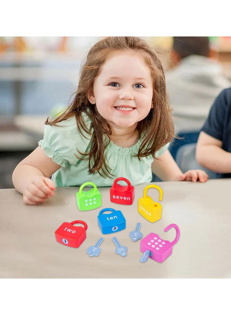 GGOOT Learning Key Lock Toys - Kids Matching Locks Game Toy With Keys Numbers - Preschool Learning Activities Lock And Key Toy, Montessori Counting And Matching Toy For Toddler  - Image 2
