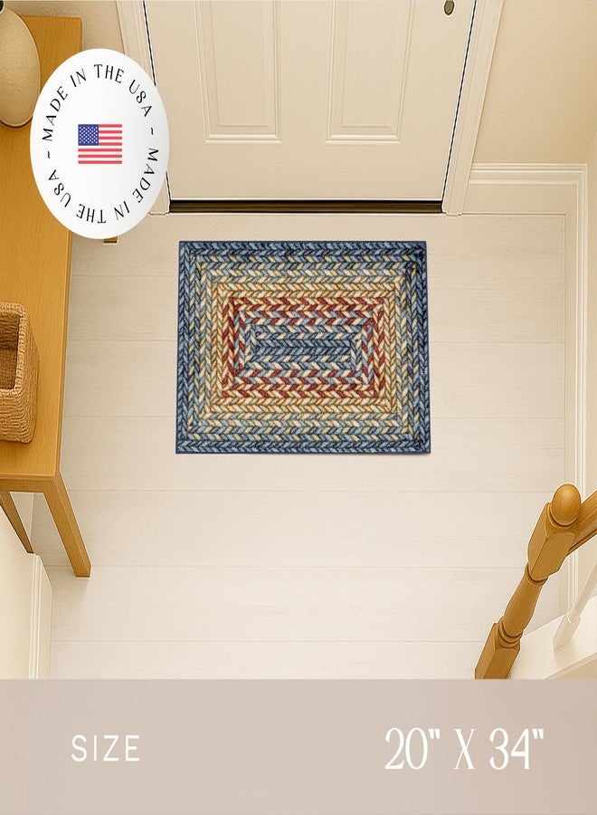 Maples Rugs Marion Bohemian Braided Design Print Area Rug - Made in USA - Washable, Non Slip Indoor Carpet for Entryway, Foyer, Kitchen, and Bathroom, 34" x 20", Multi-Color - Image 3