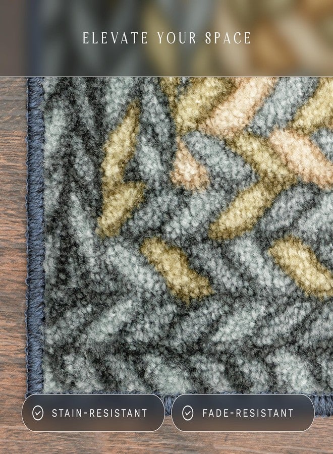 Maples Rugs Marion Bohemian Braided Design Print Area Rug - Made in USA - Washable, Non Slip Indoor Carpet for Entryway, Foyer, Kitchen, and Bathroom, 34" x 20", Multi-Color - Image 4