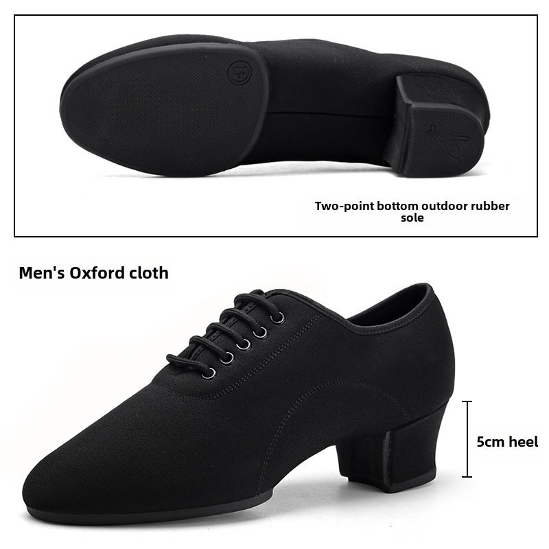 Generic Mens Latin Ballroom Dance Shoes Two-Point Sole 5cm with outdoor rubber bottom