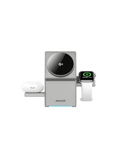 MAXCO Maxco MW11 Geometric QI2 Magnetic Wireless Charger 3 IN 1 Wireless Charger  - Image 2