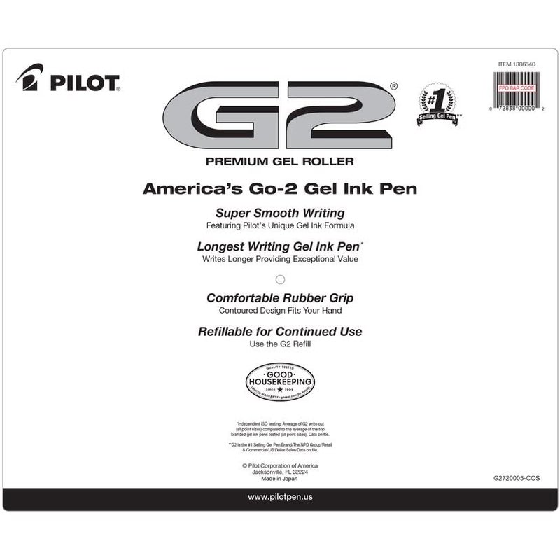 Pilot G2 Premium Gel Pens, Gel Roller Pens, Fine Point 0.7 mm Assorted Colors 20 Count - Image 2
