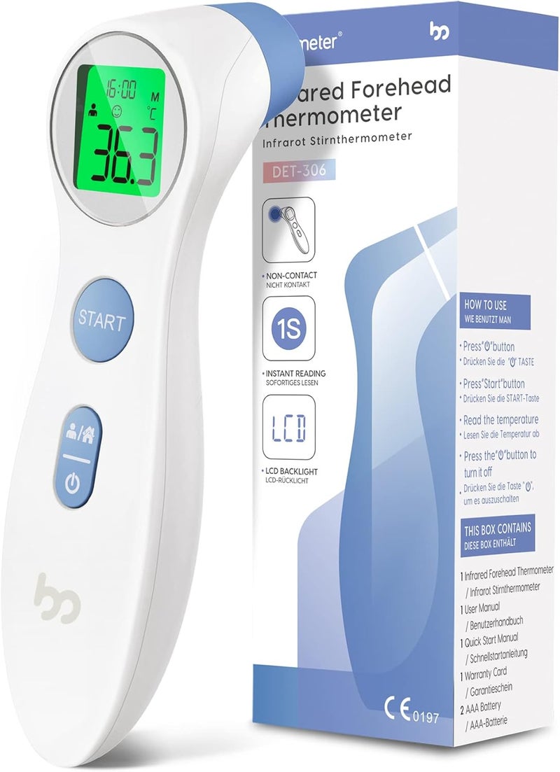 Femometer Digital Thermometer for Baby Kids and Adults NonContact Infrared Thermometer with Immediate Accurate Reading Fever Alarm White - Image 1