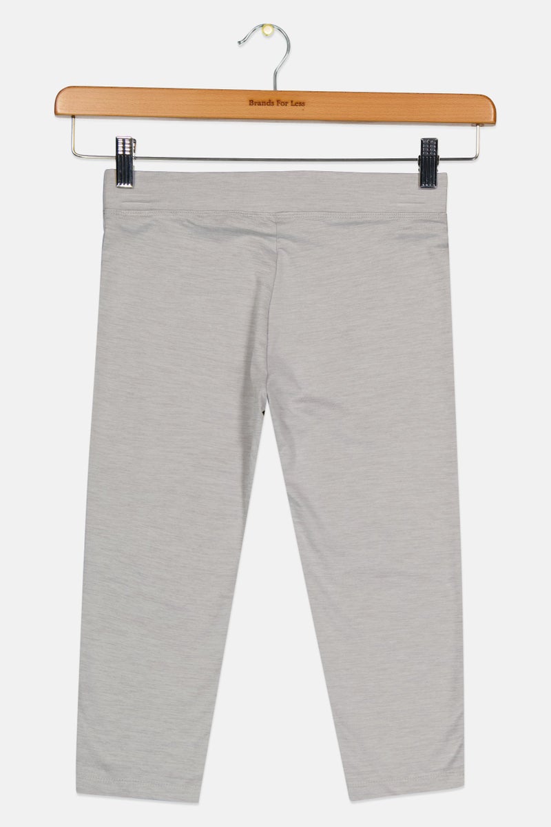 PUMA Kids Girl Sportswear Fit Brand Logo Training Leggings, Heather Grey - Image 3