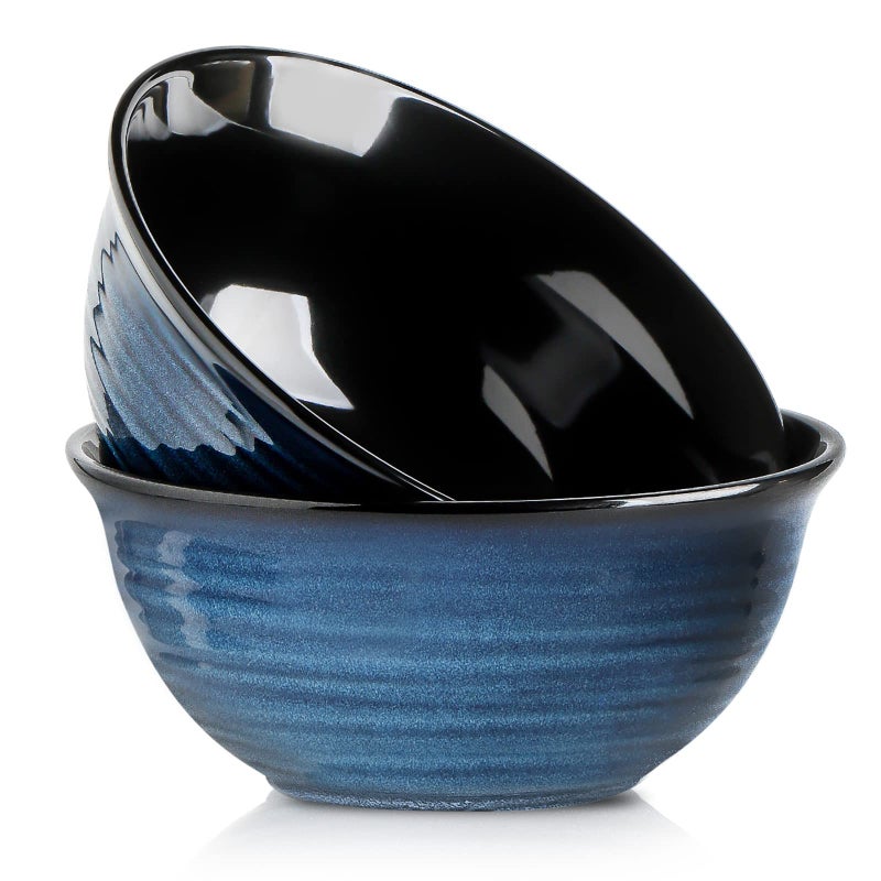 Hasense Hasense Ceramic Serving Bowls 9 Inch Large Salad Bowls for Kitchen 84 Ounce Mixing Bowl Set of 2 Ideal for Soup Pho Pasta Popcorn Dishwasher  Microwave SafeBlue 