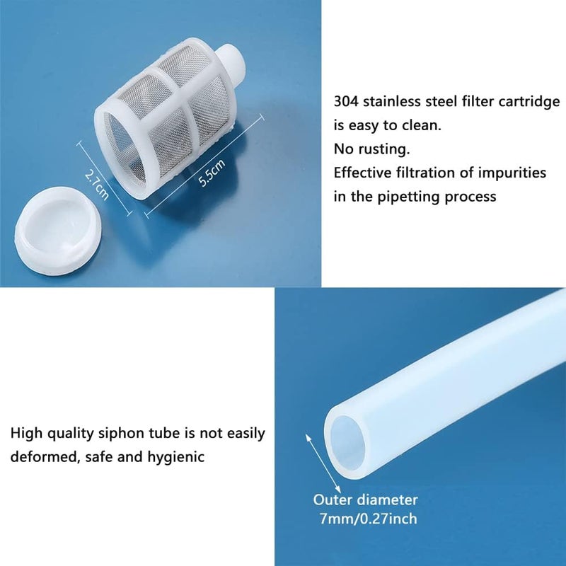 UtySty 2 Pack Brewing Siphon Pump Manual Liquid Transfer Hose Tube Pipe with Filter for Home Made Wine Beer Gas Fuel Kerosene Oil Water Fish Tank Filtration Bottle Equipment Tool - Image 4