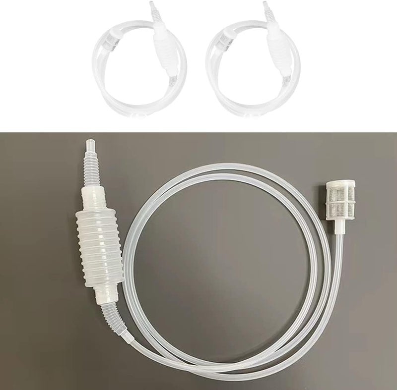 UtySty 2 Pack Brewing Siphon Pump Manual Liquid Transfer Hose Tube Pipe with Filter for Home Made Wine Beer Gas Fuel Kerosene Oil Water Fish Tank Filtration Bottle Equipment Tool - Image 2