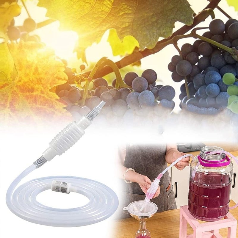UtySty 2 Pack Brewing Siphon Pump Manual Liquid Transfer Hose Tube Pipe with Filter for Home Made Wine Beer Gas Fuel Kerosene Oil Water Fish Tank Filtration Bottle Equipment Tool - Image 3