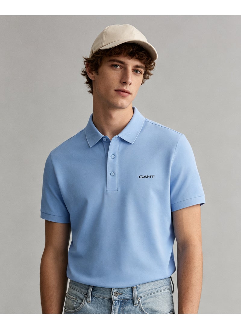 GANT Unisex Short Sleeve Collared Polo Shirt Casual Daily Wear Top Sky Blue - Image 1