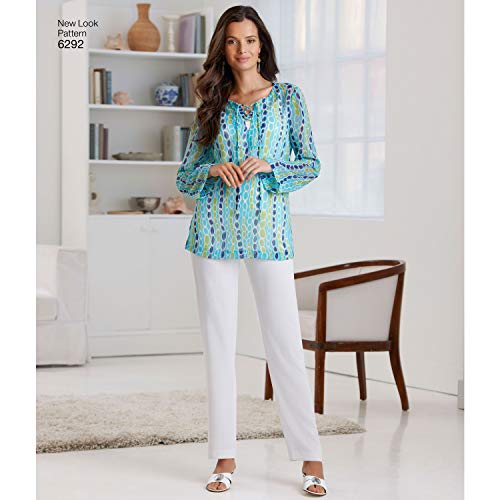 New Look Sewing Pattern 6292: Misses' Tunic or Top and Pull-on Pants, Paper, White, Size: A (10-12-14-16-18-20-22) - Image 2