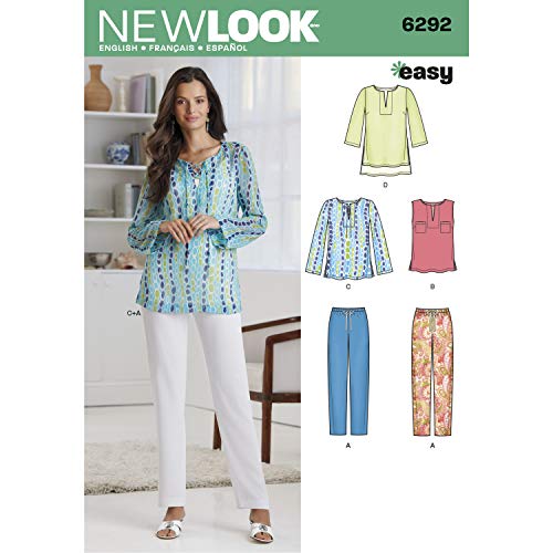 New Look Sewing Pattern 6292: Misses' Tunic or Top and Pull-on Pants, Paper, White, Size: A (10-12-14-16-18-20-22) - Image 5