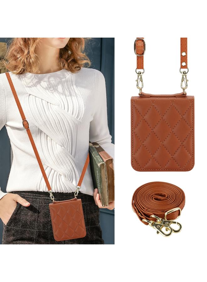 S-TOP Case For Motorola Razr 40 Rhombic Texture Phone Case with Long & Short Lanyard - Image 2