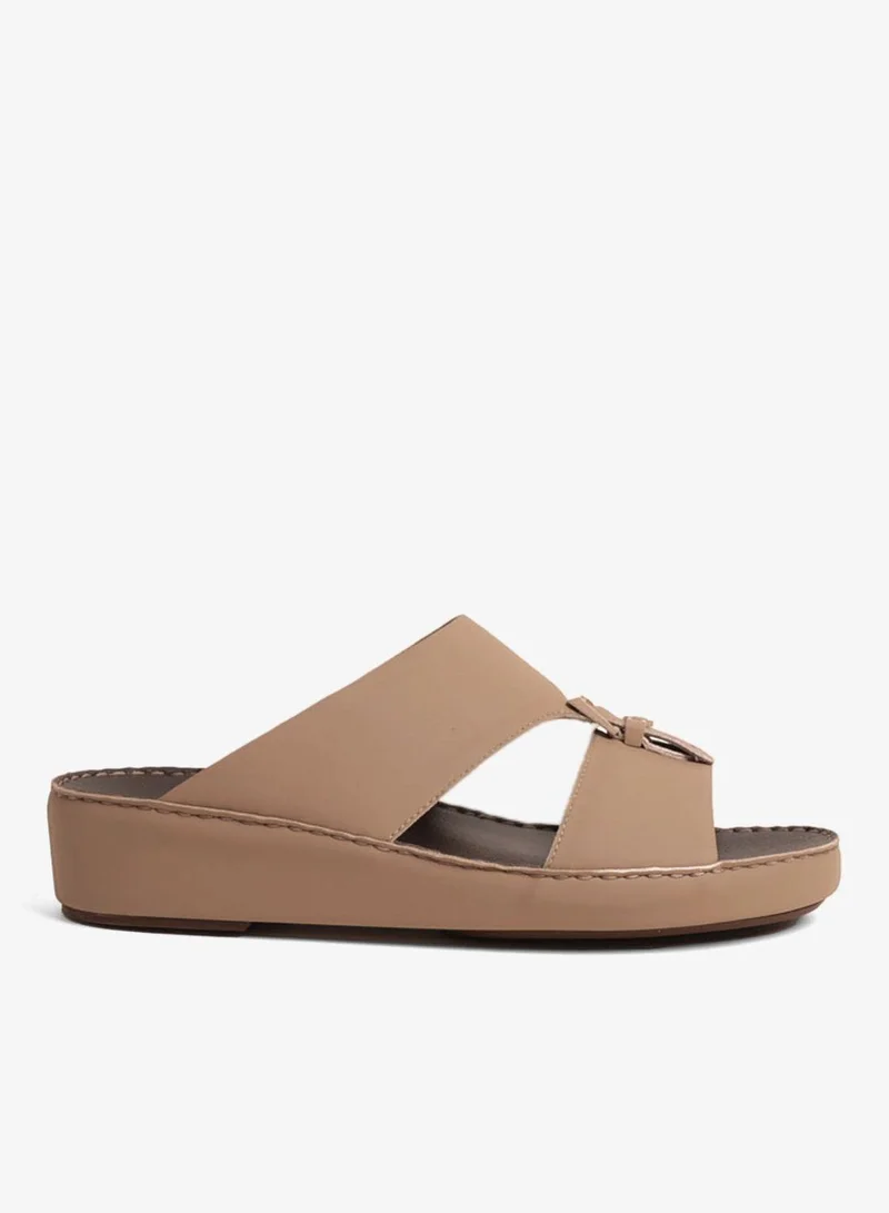 UOMO Cavalier UOMO CAVALIER EMBOSSED LEATHER HANDSTITCHED ARABIC SANDALS STONE