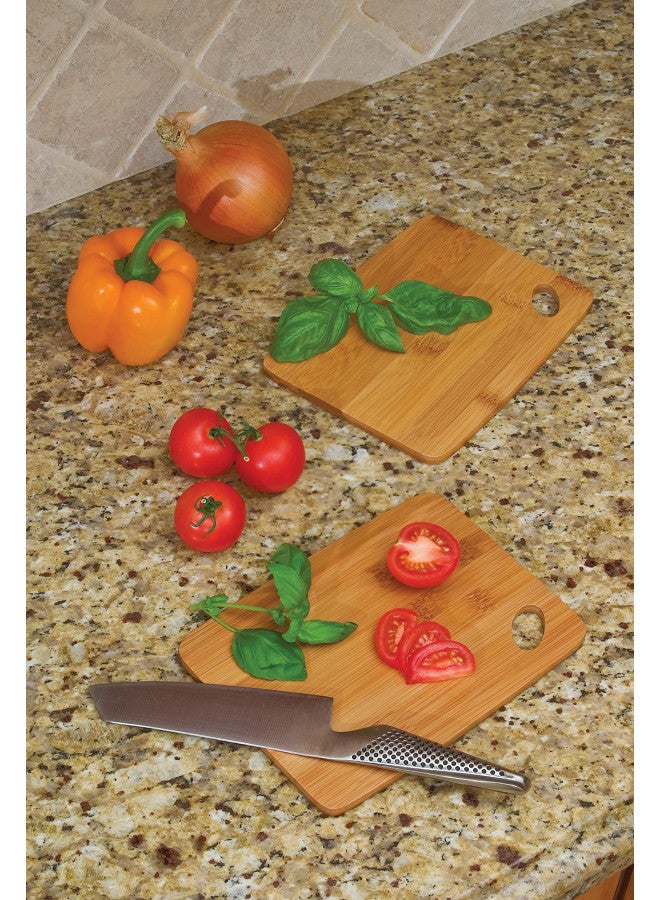 Lipper International Bamboo Wood Thin Kitchen Cutting Boards with Oval Hole in Corner, Set of 2 Boards, 6" x 8" x 0.25" - Image 2