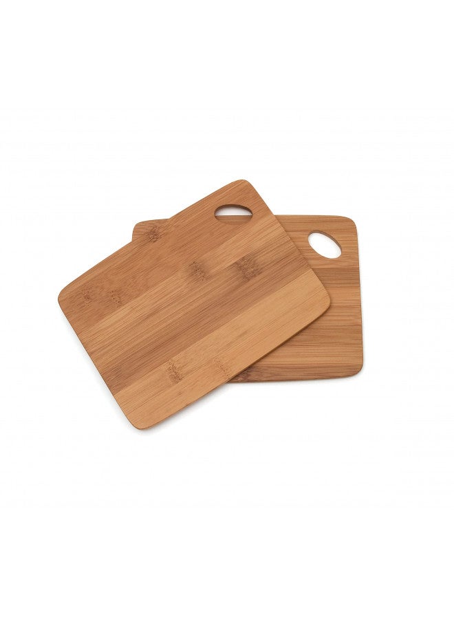 Lipper International Bamboo Wood Thin Kitchen Cutting Boards with Oval Hole in Corner, Set of 2 Boards, 6" x 8" x 0.25" - Image 1