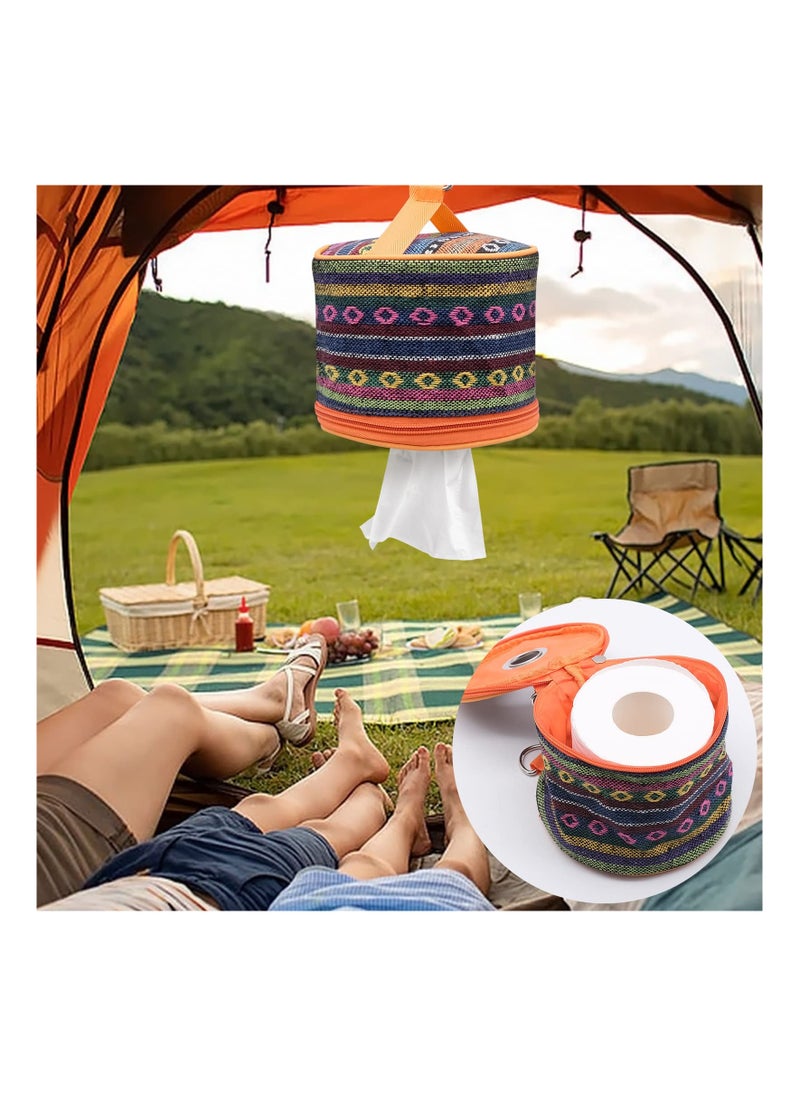 SYOSI - Camping Toilet Paper Holder Outdoor Roll Paper Storage Case Roll Case Paper Holder Toilet Roll Dispenser Holder Storage Bag With Hook For Camping Tent Camping Tent Outdoor Camping Hiking - Image 1