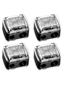 GNAFOTU 4 Pcs Eyeliner Sharpener Dual Makeup Sharpeners Cosmetic Tools Compact Makeup Sharpening Device for Eyeliner Lip Liner Pencils  - Image 1