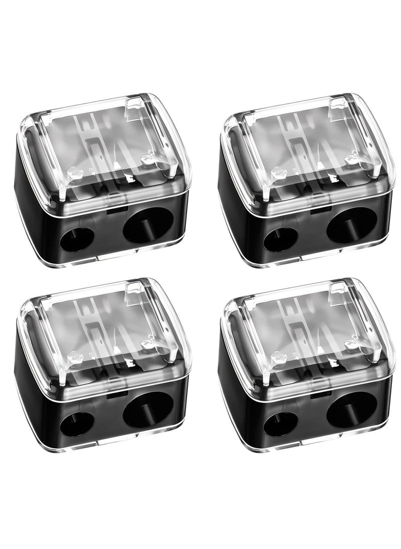 GNAFOTU 4 Pcs Eyeliner Sharpener Dual Makeup Sharpeners Cosmetic Tools Compact Makeup Sharpening Device for Eyeliner Lip Liner Pencils  - Image 1