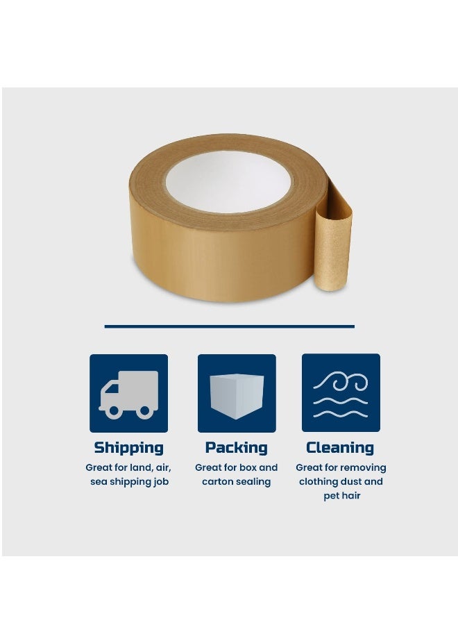 Generic Packing Tape 6PCS Brown Kraft Paper Shipping Tape for Moving Boxes Packing Boxes Shipping Cardboard and Carton Sealing 7 Mils Thick 55 Yds Length X 2" Width  - Image 4