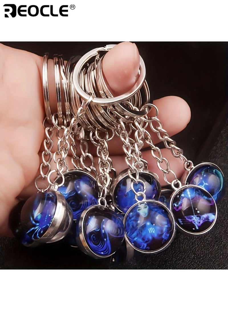 REOCLE Scorpio Double-sided Convex Round Glass Ball Key Chain Outdoor Key Holder Glow-in-the-Dark Car Key Ring Pendant for Bags and Backpacks - Image 5