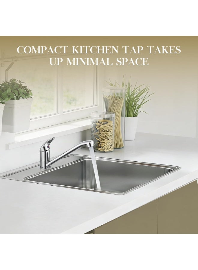 ROBIZ Kitchen Sink Mixer Tap Single Lever with Long Swivel Spout Monobloc Faucet Solid Brass Body Chrome - Image 3