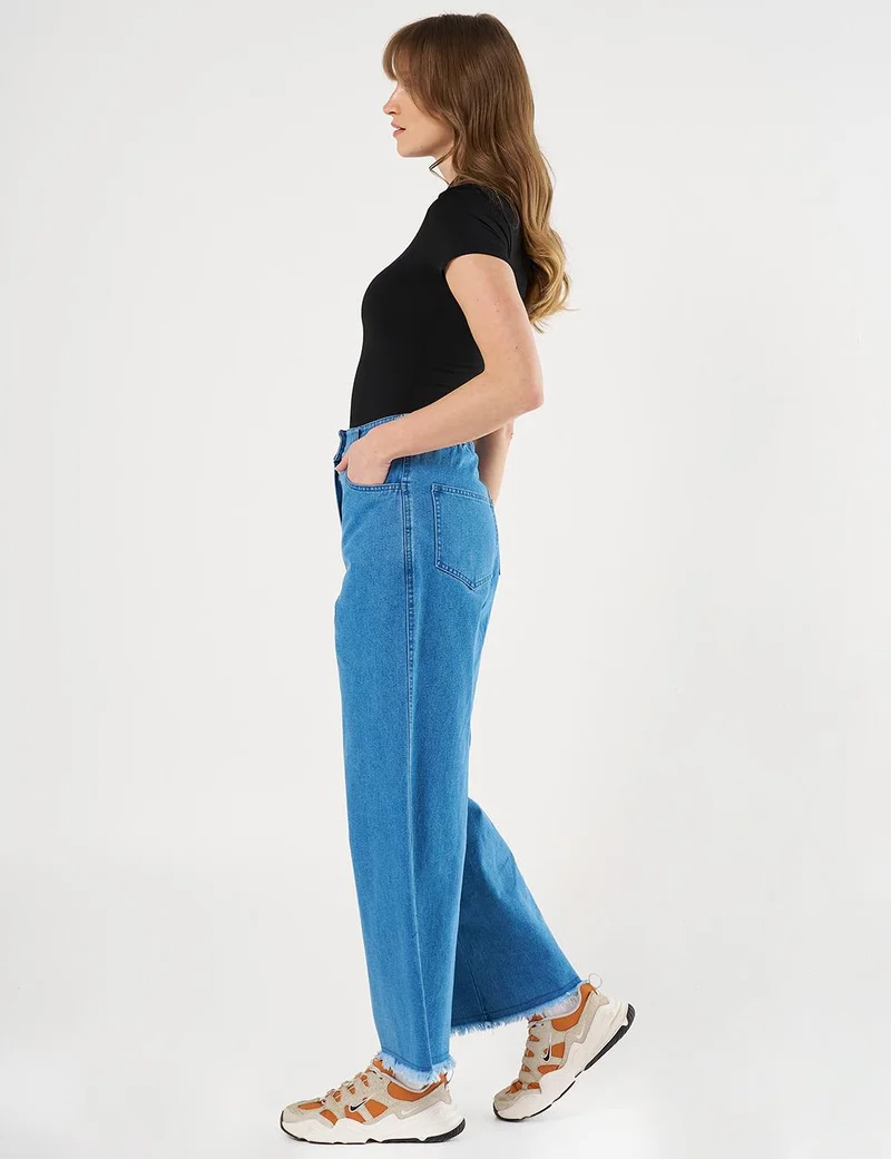 Kayra Marine Fit Denim Pants Blue