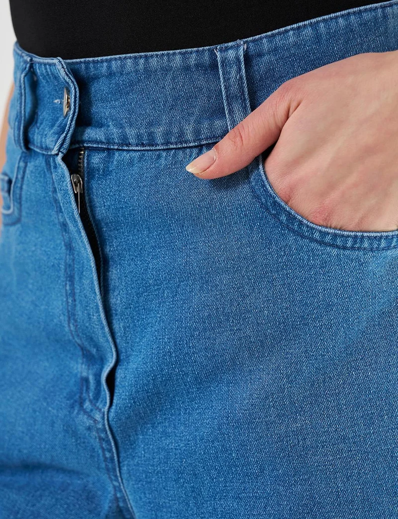 Kayra Marine Fit Denim Pants Blue