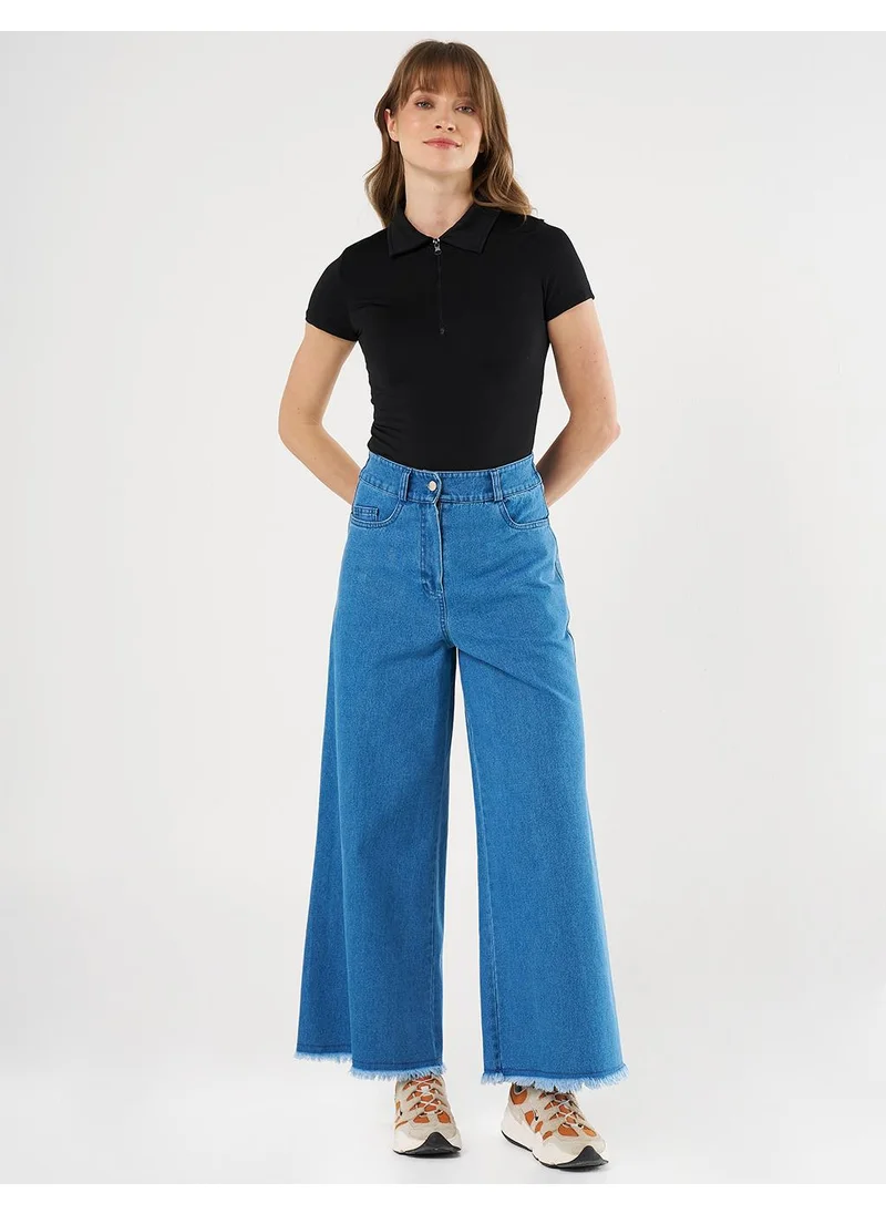 Kayra Marine Fit Denim Pants Blue