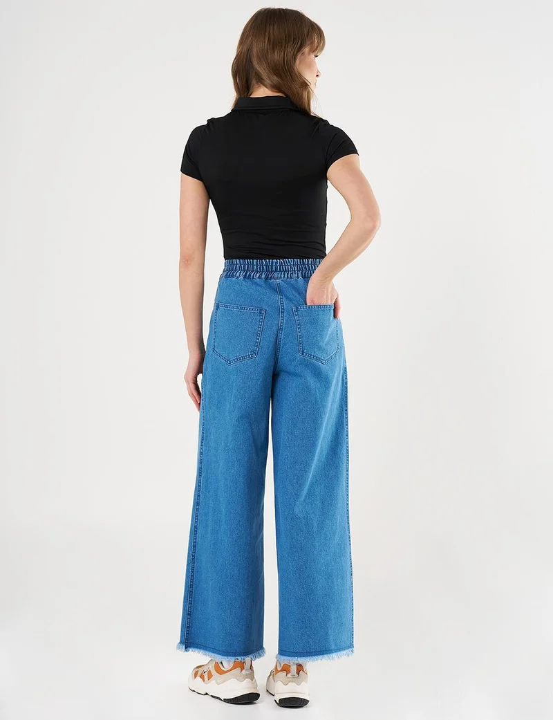 Kayra Marine Fit Denim Pants Blue