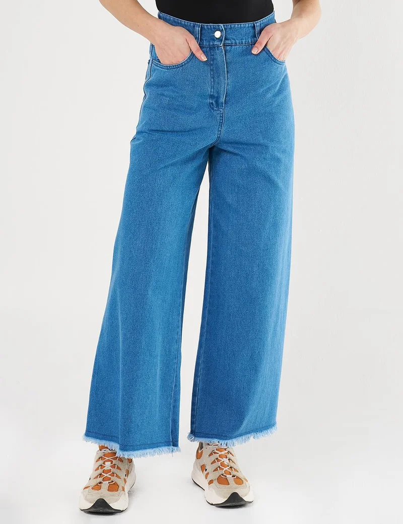 Kayra Marine Fit Denim Pants Blue
