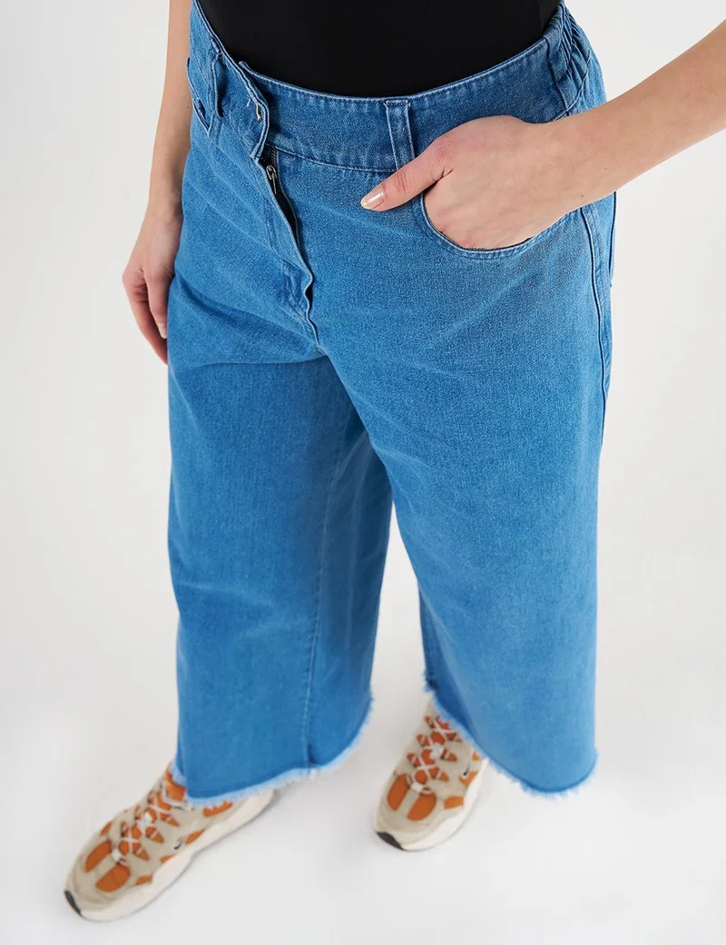 Kayra Marine Fit Denim Pants Blue